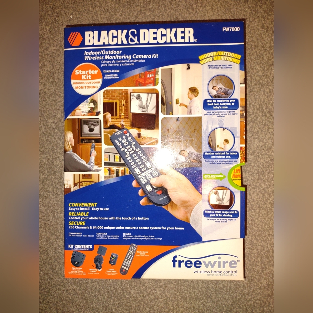 Black & Decker 4 Piece Indoor / Outdoor Wireless Monitoring Camera Kit FW7000